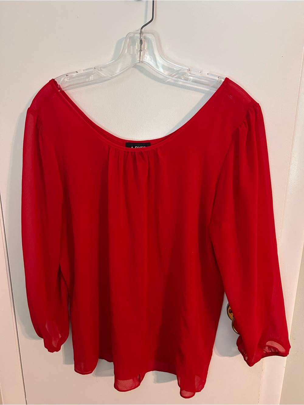 A. Byer Red Off-Shoulder Blouse